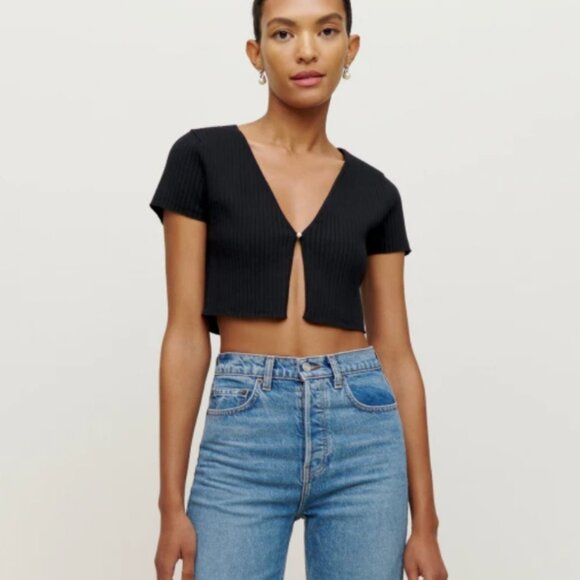 Reformation Anny Cotton Short Sleeve Cardigan - Picture 1 of 5